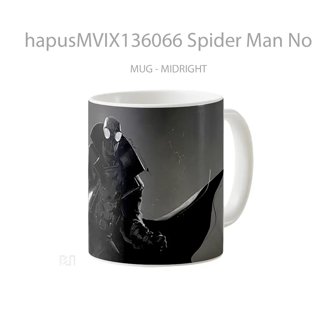 Mug Spider Man Noir In Spider Man Into The Spider Verse Gelas Superhero - All-side / Desain