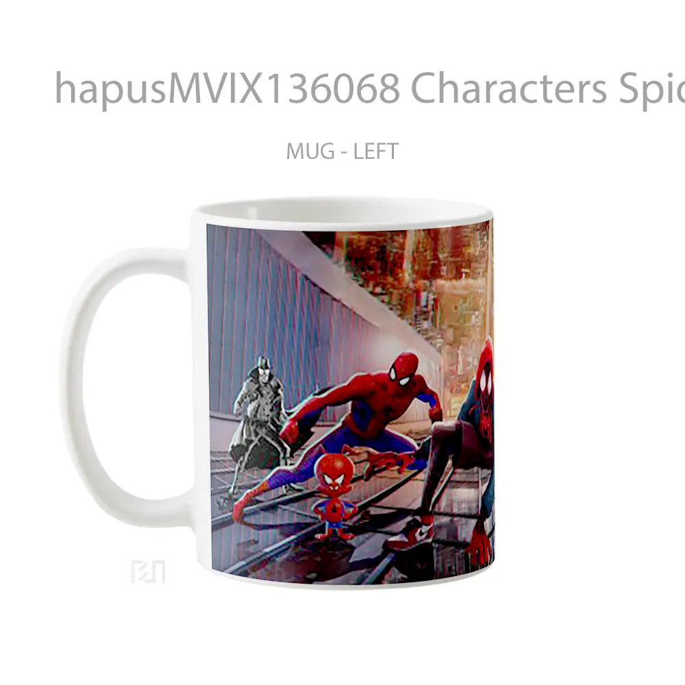Mug Characters Spider Man Into The Spider Verse V3 Gelas Superhero - All-side / Desain