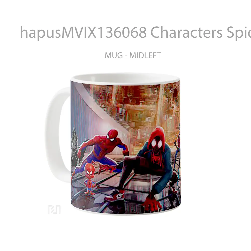 Mug Characters Spider Man Into The Spider Verse V3 Gelas Superhero - All-side / Desain