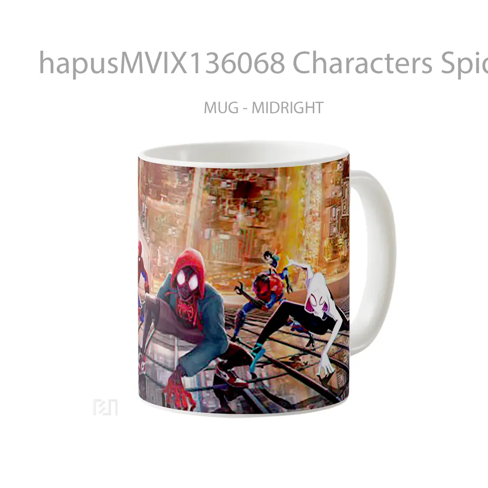 Mug Characters Spider Man Into The Spider Verse V3 Gelas Superhero - All-side / Desain