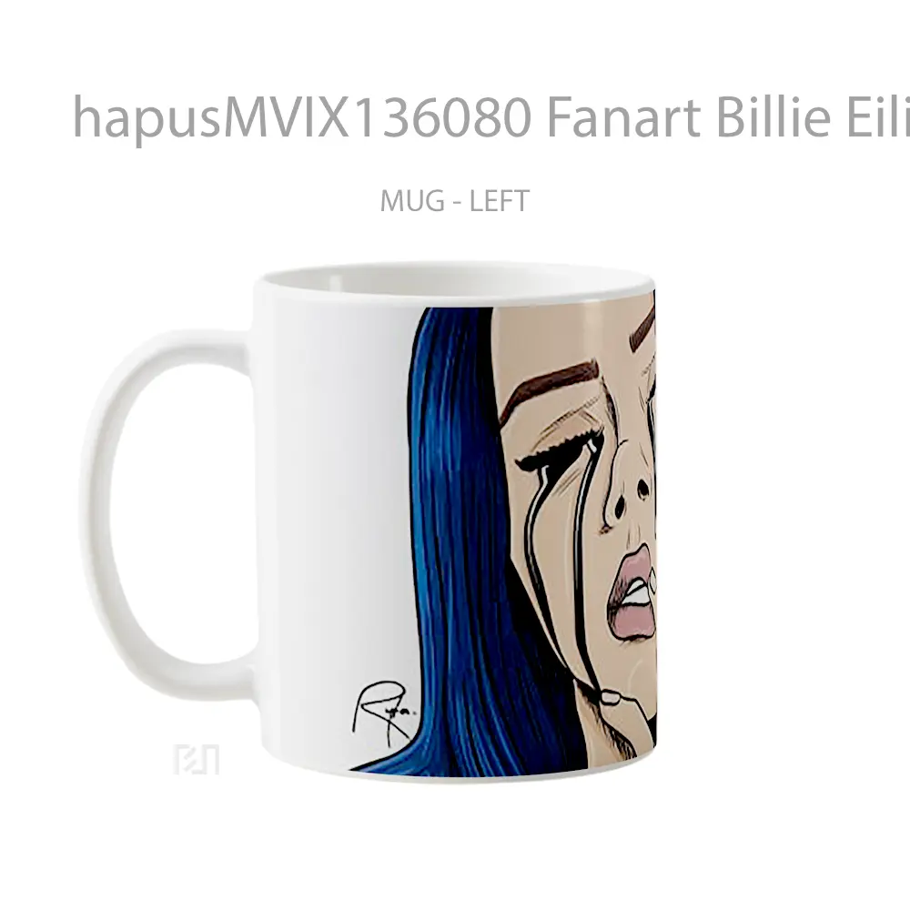 Mug Fanart Billie Eilish When The Party S Over Gelas Selebriti - All-side / Desain
