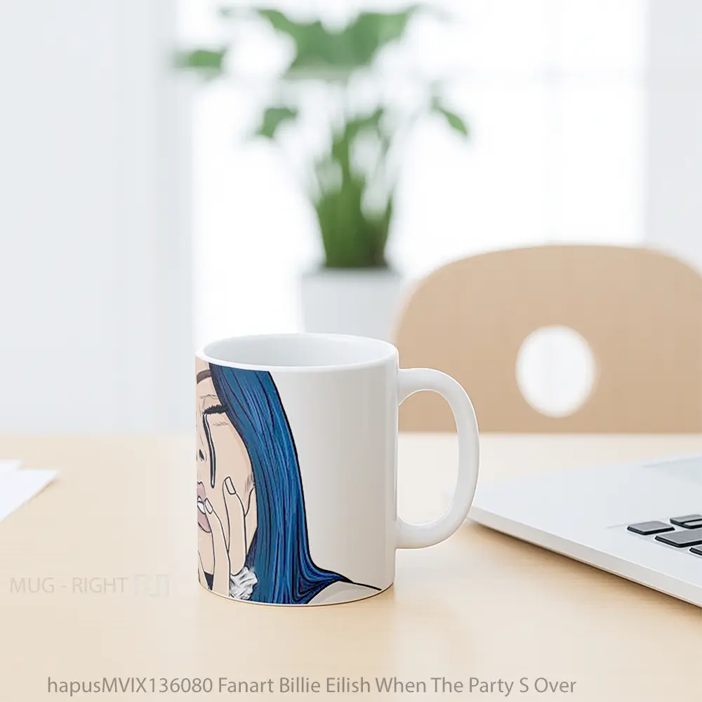 Mug Fanart Billie Eilish When The Party S Over Gelas Selebriti - All-side / Desain