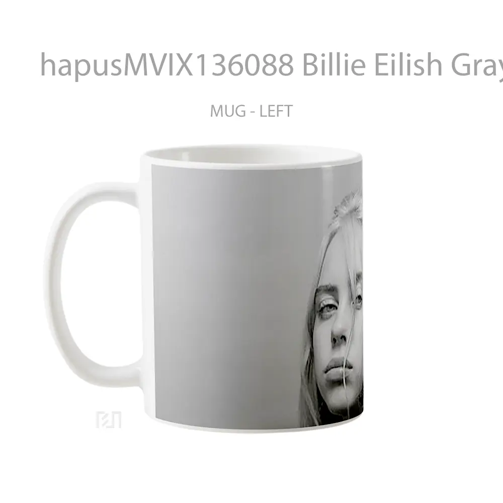 Mug Billie Eilish Gray Scales Gelas Selebriti - All-side / Desain