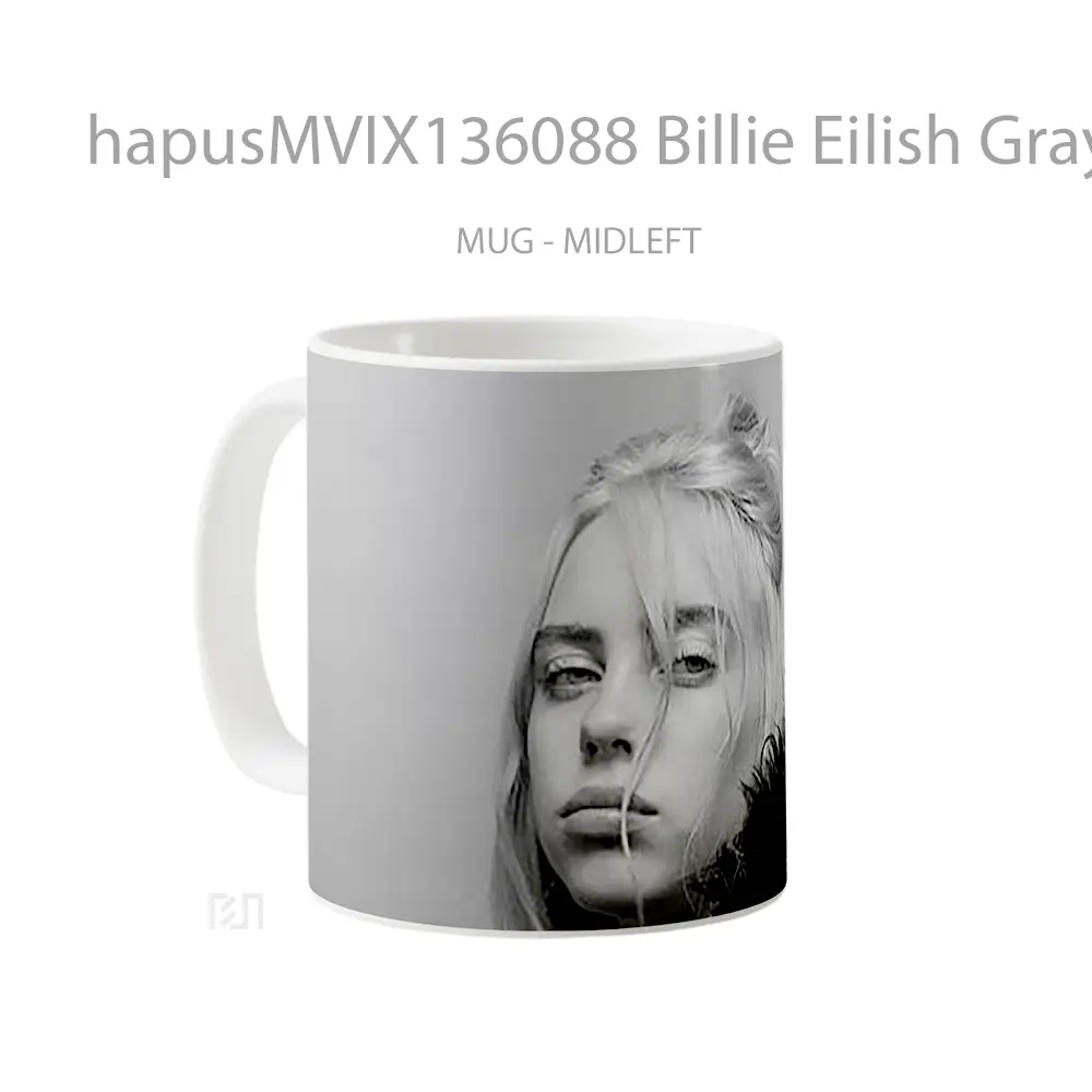 Mug Billie Eilish Gray Scales Gelas Selebriti - All-side / Desain