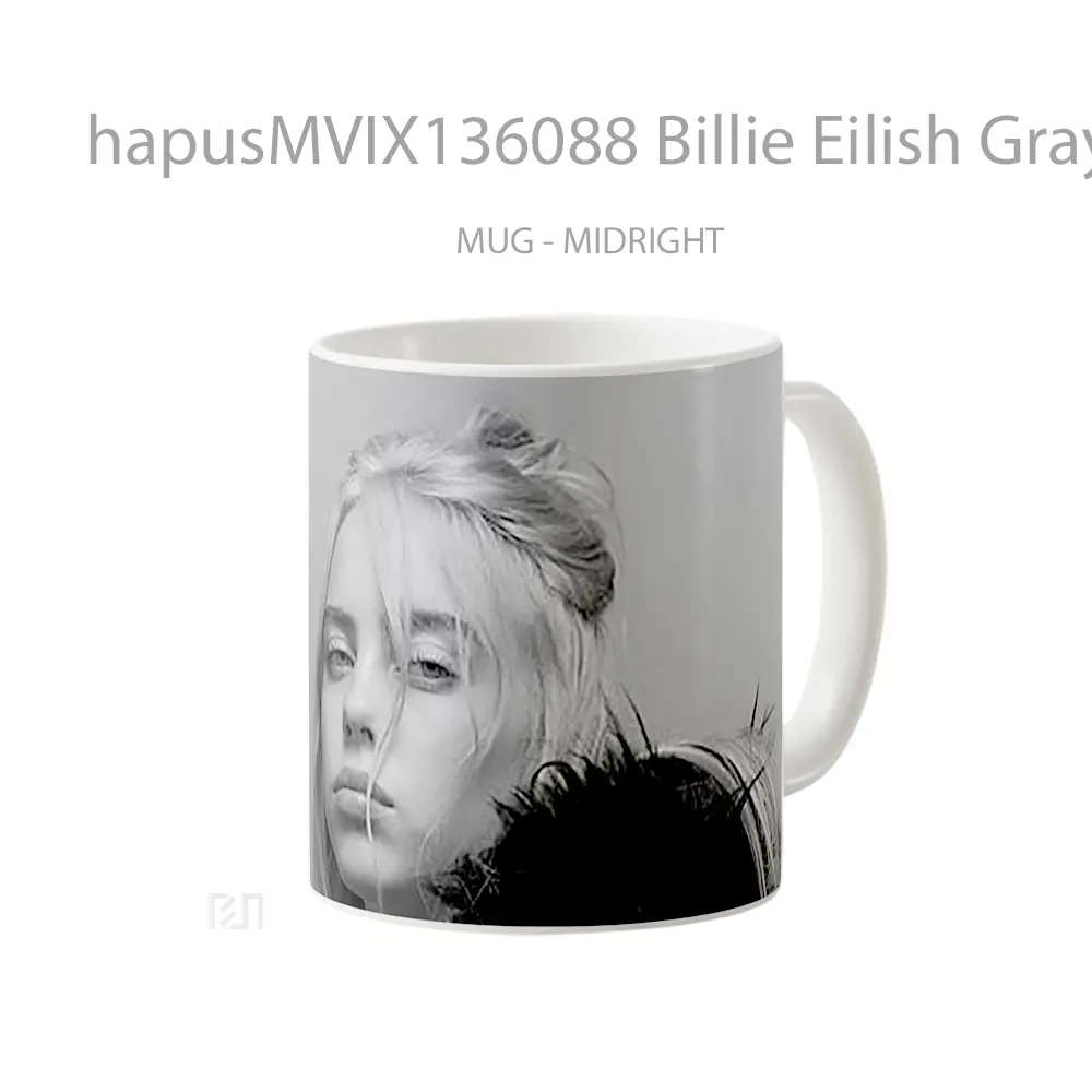 Mug Billie Eilish Gray Scales Gelas Selebriti - All-side / Desain