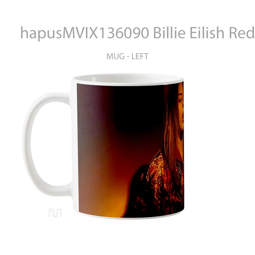 Mug Billie Eilish Red Lights Gelas Selebriti - All-side / Desain