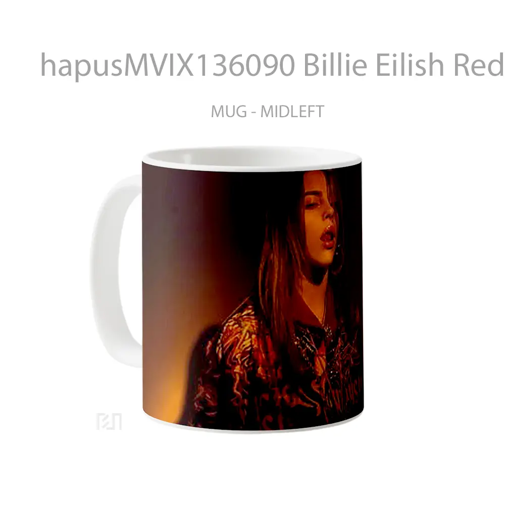 Mug Billie Eilish Red Lights Gelas Selebriti - All-side / Desain