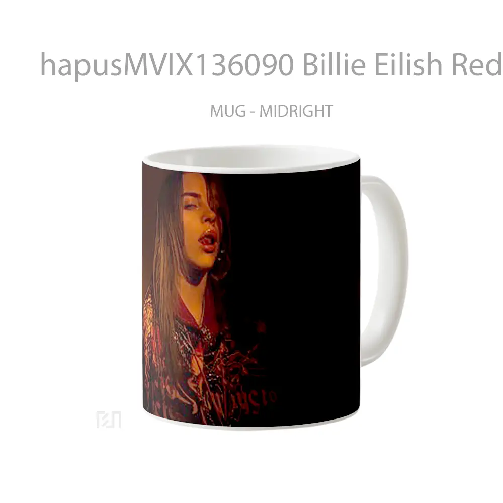 Mug Billie Eilish Red Lights Gelas Selebriti - All-side / Desain