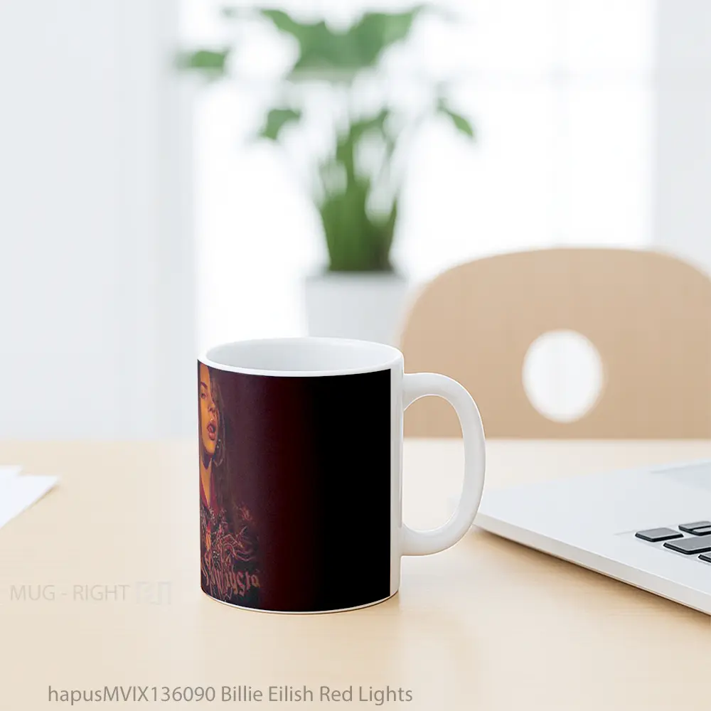 Mug Billie Eilish Red Lights Gelas Selebriti - All-side / Desain