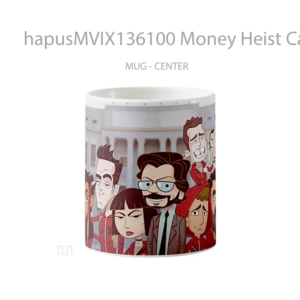 Mug Money Heist Cartoon Version Gelas Kartun