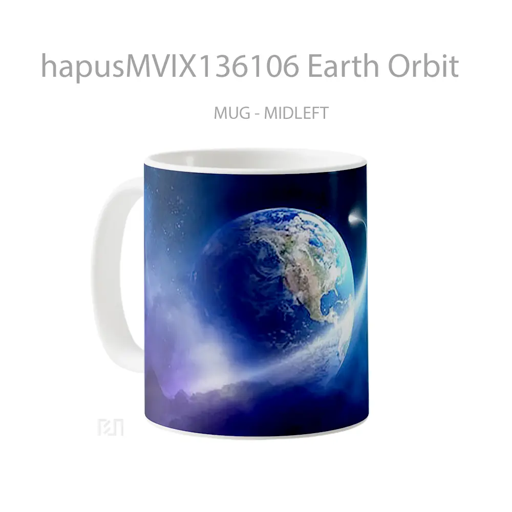 Mug Earth Orbit Gelas Keramik Unik - All-side / Desain