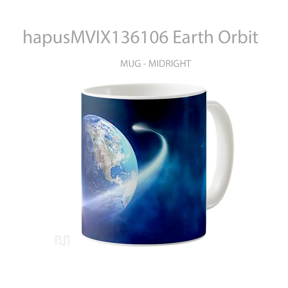 Mug Earth Orbit Gelas Keramik Unik - All-side / Desain