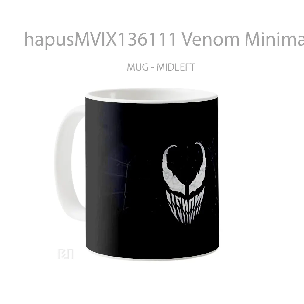 Mug Venom Minimalist Logo Gelas Superhero - All-side / Desain
