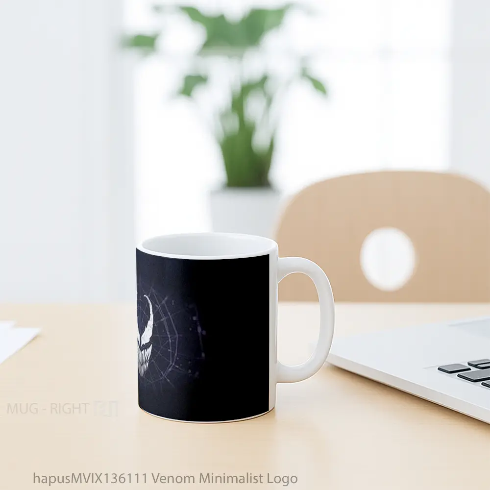 Mug Venom Minimalist Logo Gelas Superhero - All-side / Desain