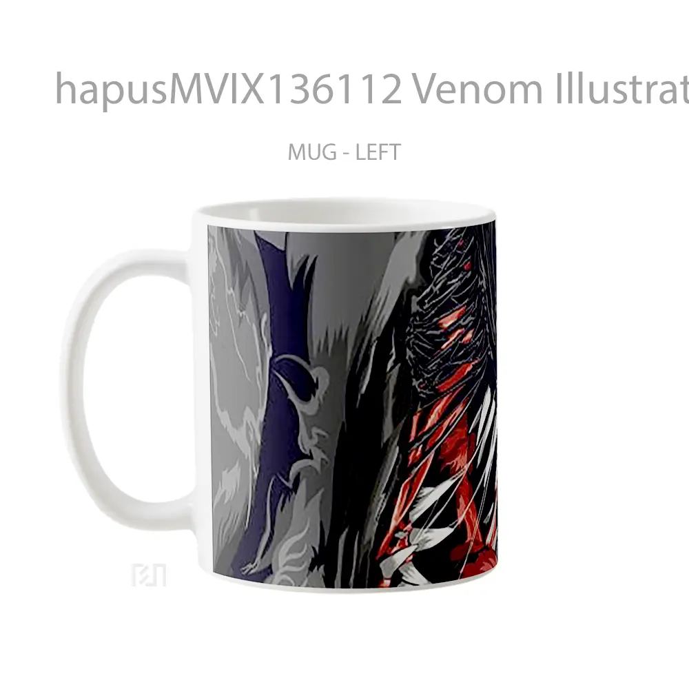 Mug Venom Illustration Artwork Gelas Superhero - All-side / Desain