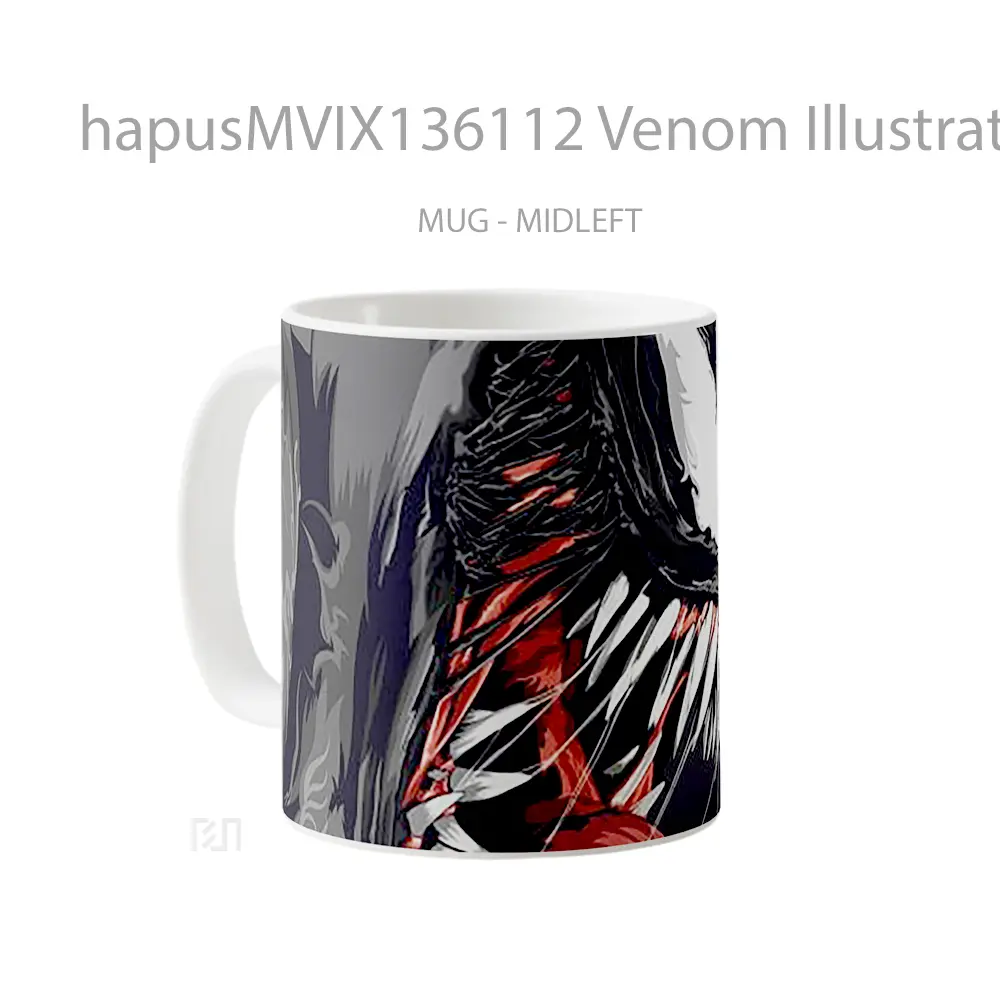 Mug Venom Illustration Artwork Gelas Superhero - All-side / Desain