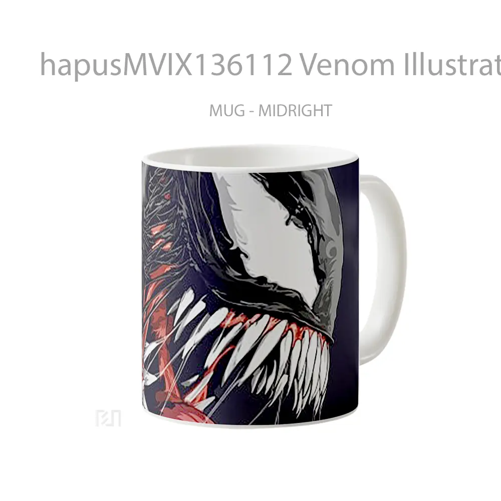 Mug Venom Illustration Artwork Gelas Superhero - All-side / Desain