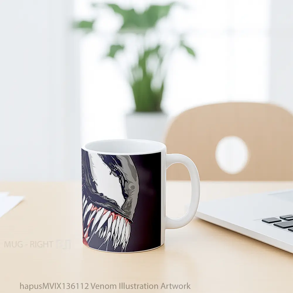 Mug Venom Illustration Artwork Gelas Superhero - All-side / Desain
