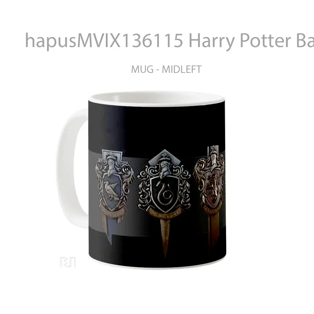 Mug Harry Potter Badges Gelas Film - All-side / Desain