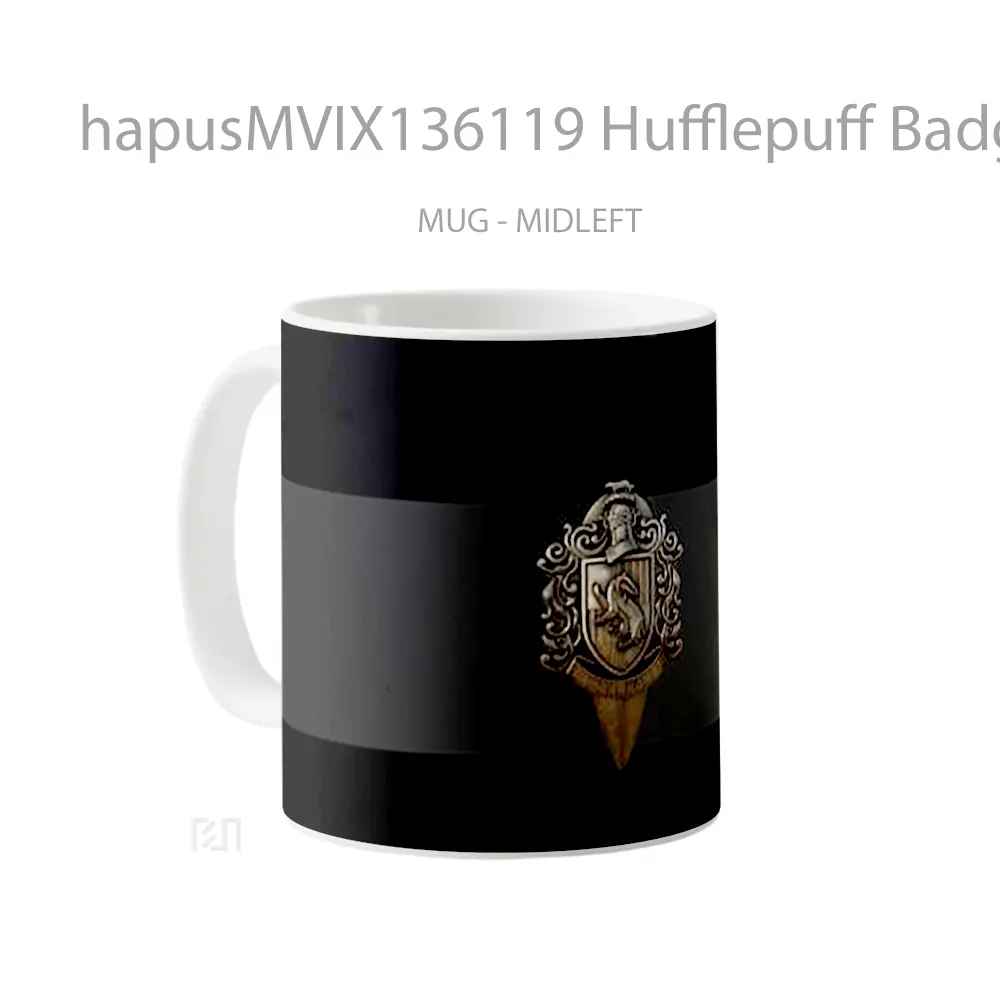 Mug Hufflepuff Badge Harry Potter V1 Gelas Film - All-side / Desain