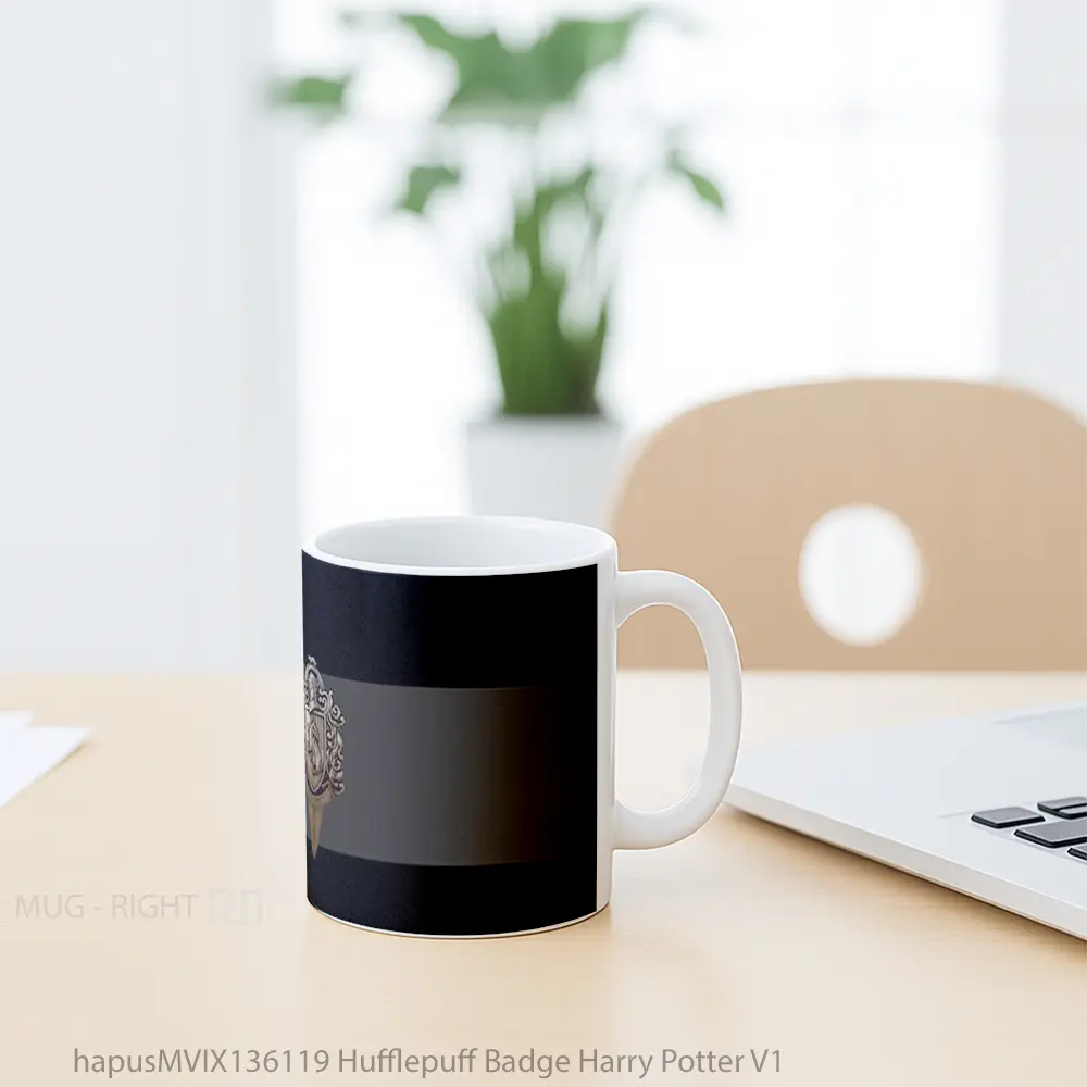 Mug Hufflepuff Badge Harry Potter V1 Gelas Film - All-side / Desain