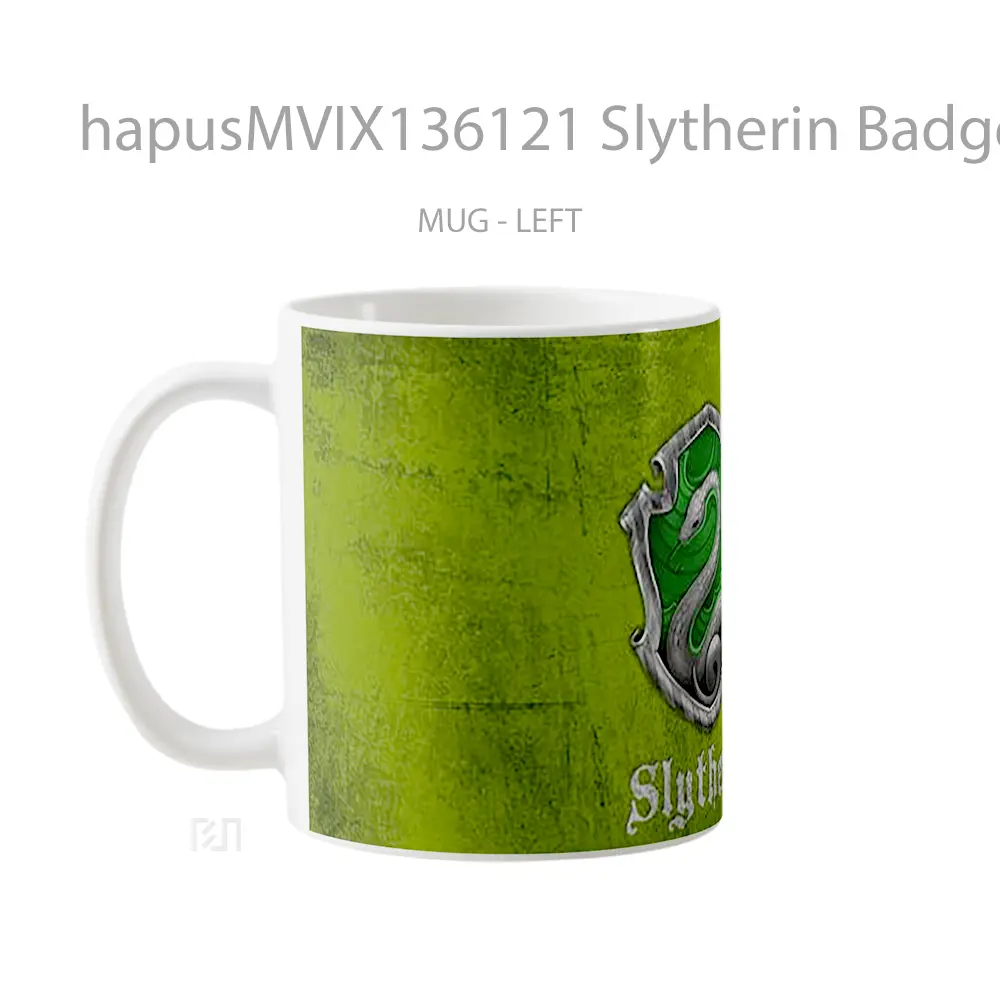 Mug Slytherin Badge Harry Potter V2 Gelas Film - All-side / Desain