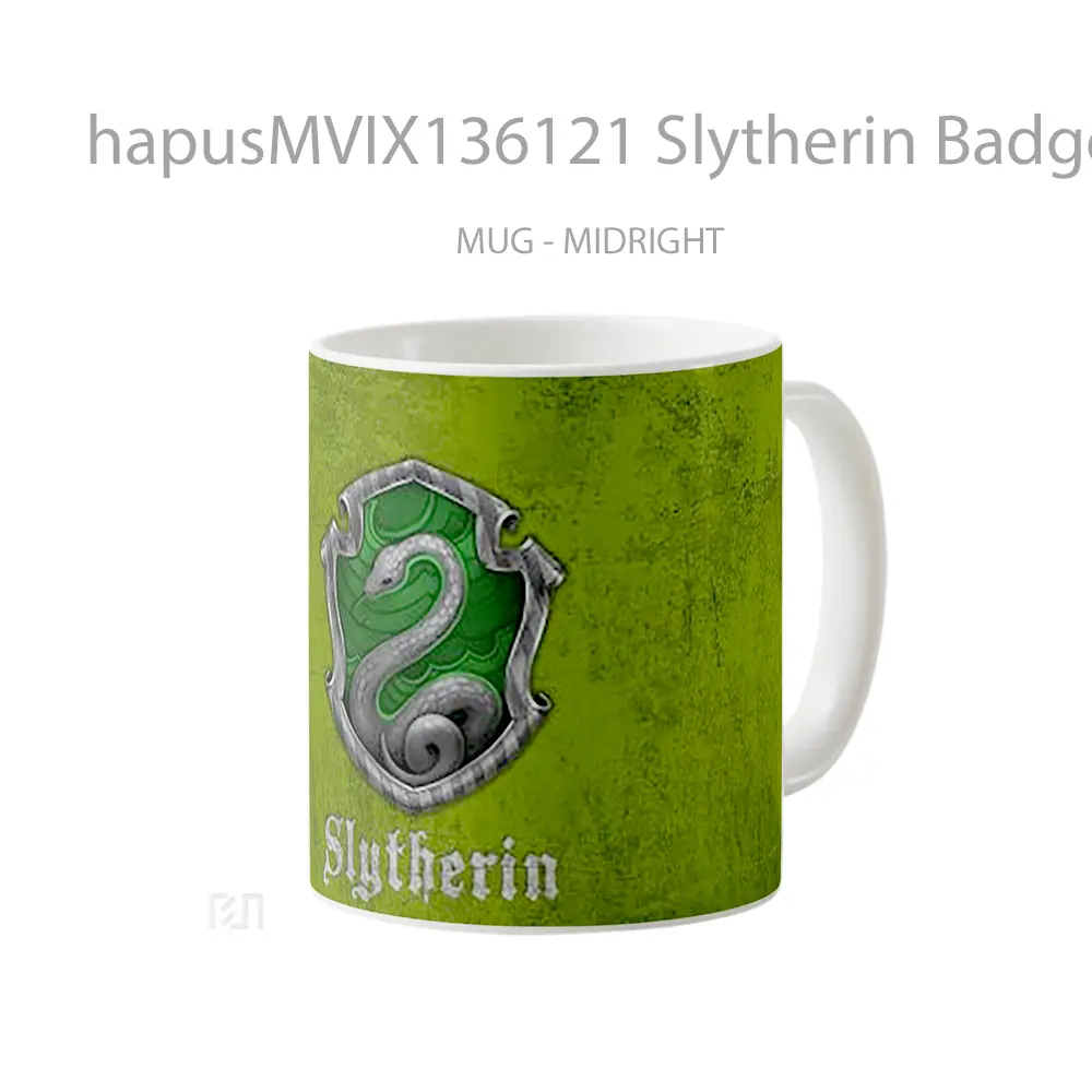 Mug Slytherin Badge Harry Potter V2 Gelas Film - All-side / Desain
