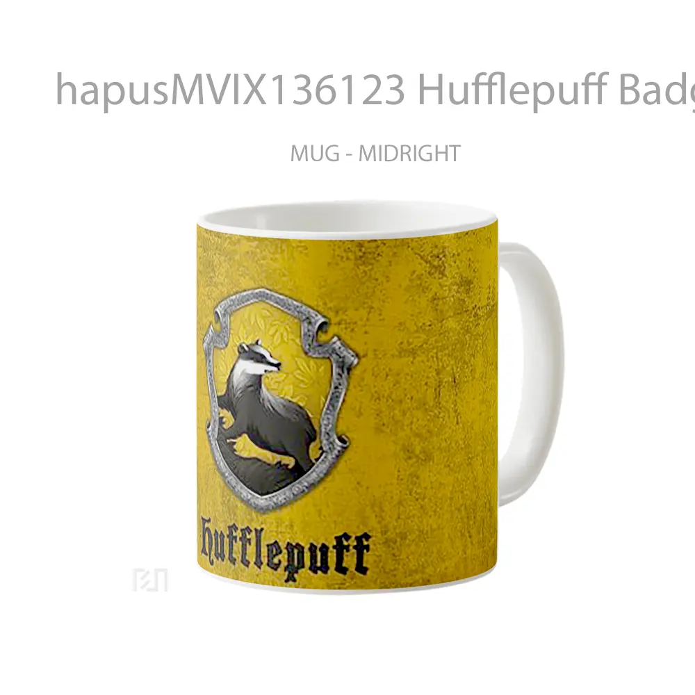 Mug Hufflepuff Badge Harry Potter V2 Gelas Film - All-side / Desain