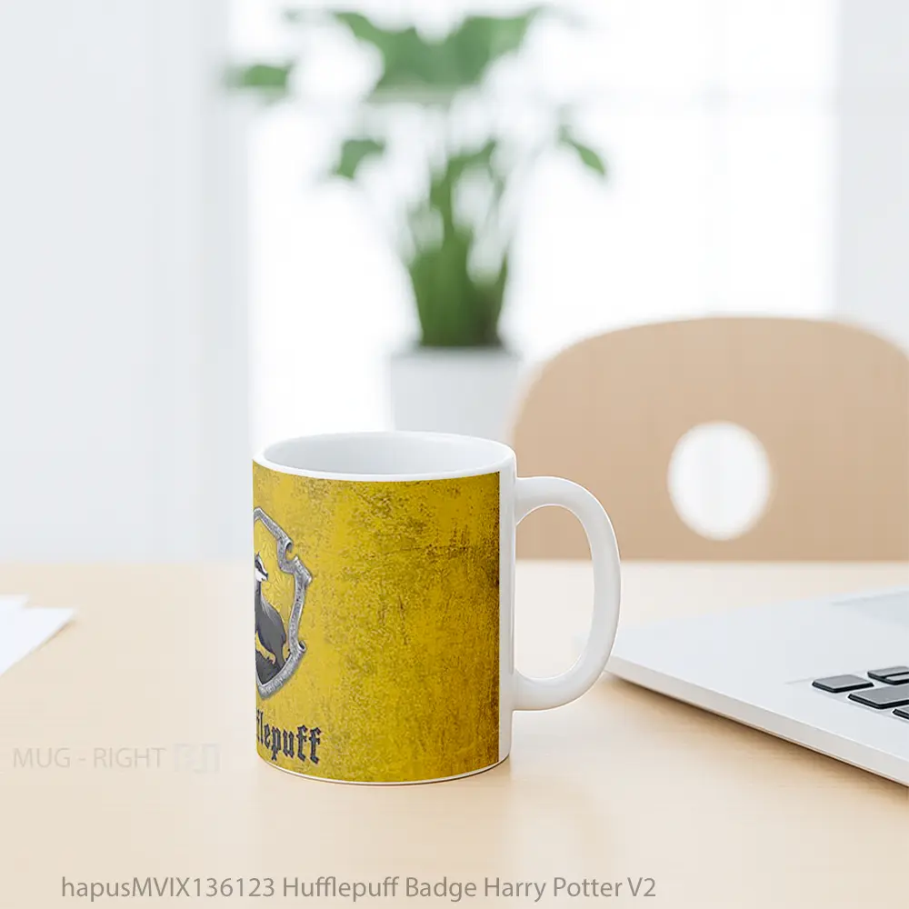 Mug Hufflepuff Badge Harry Potter V2 Gelas Film - All-side / Desain