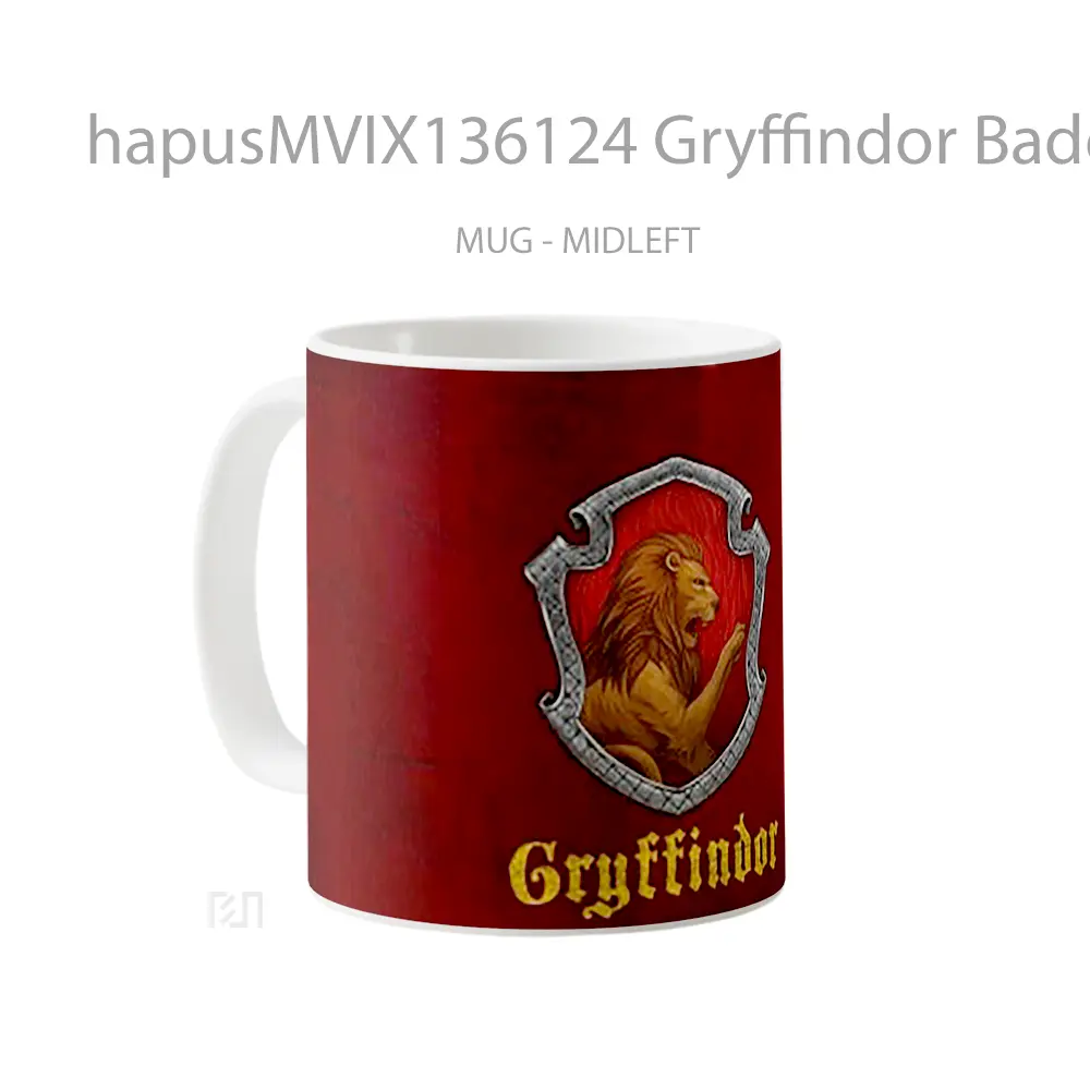 Mug Gryffindor Badge Harry Potter V2 Gelas Film - All-side / Desain