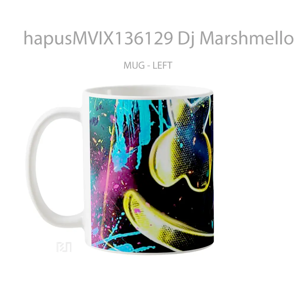Mug Dj Marshmello Neon Colors Gelas Keramik Unik - All-side / Desain