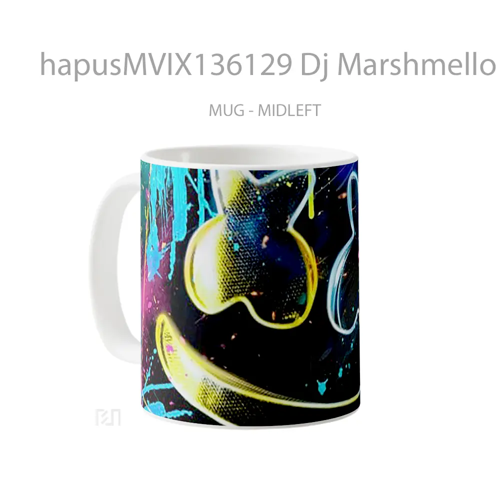 Mug Dj Marshmello Neon Colors Gelas Keramik Unik - All-side / Desain