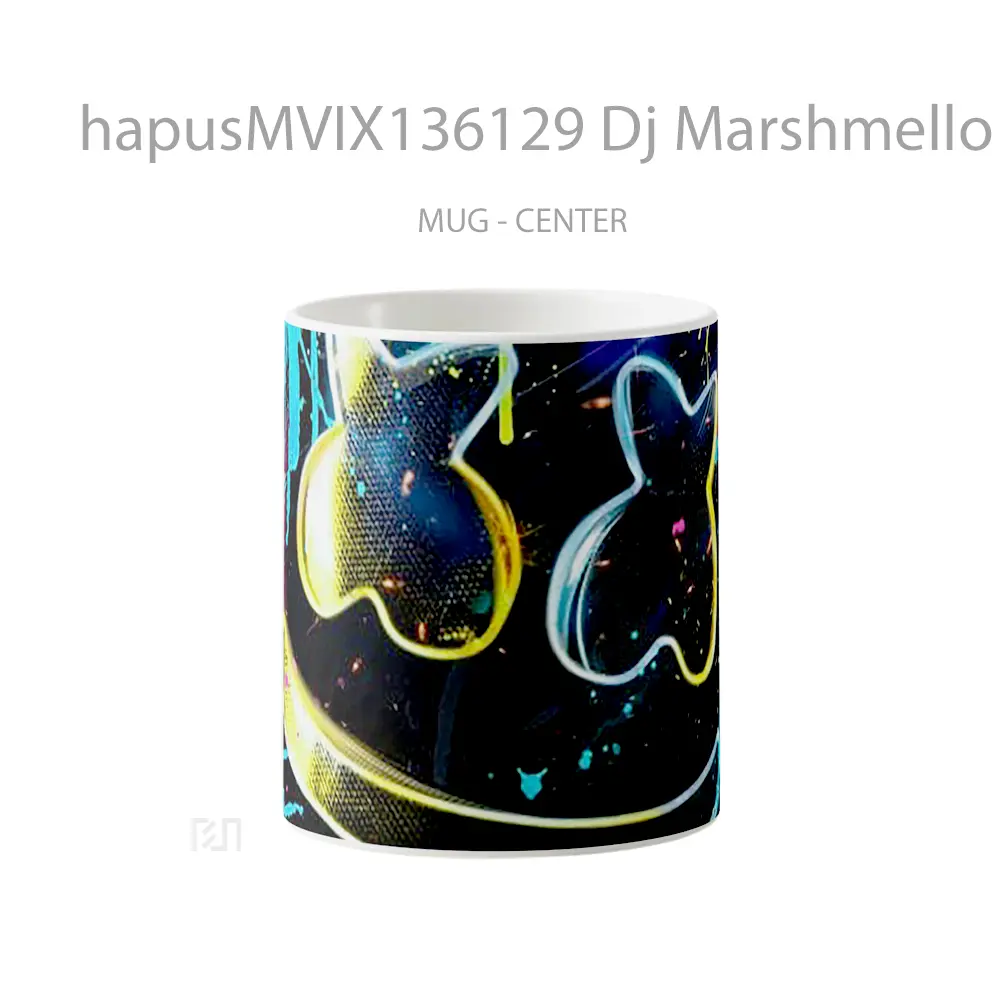 Mug Dj Marshmello Neon Colors Gelas Keramik Unik