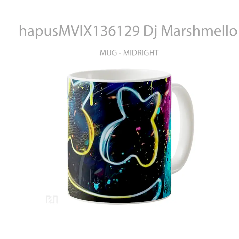 Mug Dj Marshmello Neon Colors Gelas Keramik Unik - All-side / Desain