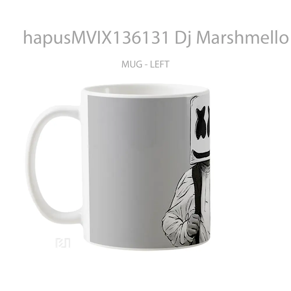 Mug Dj Marshmello 2D Illustration Gelas Seni Modern - All-side / Desain