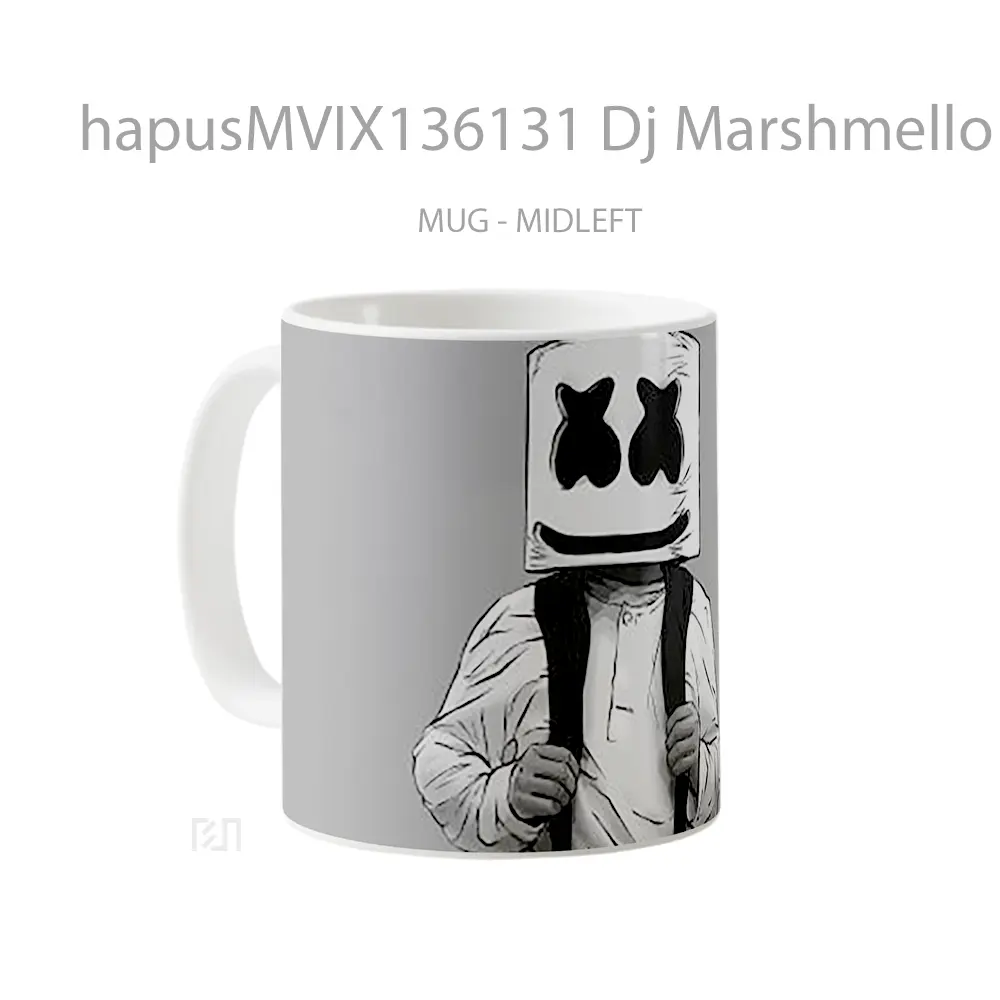 Mug Dj Marshmello 2D Illustration Gelas Seni Modern - All-side / Desain
