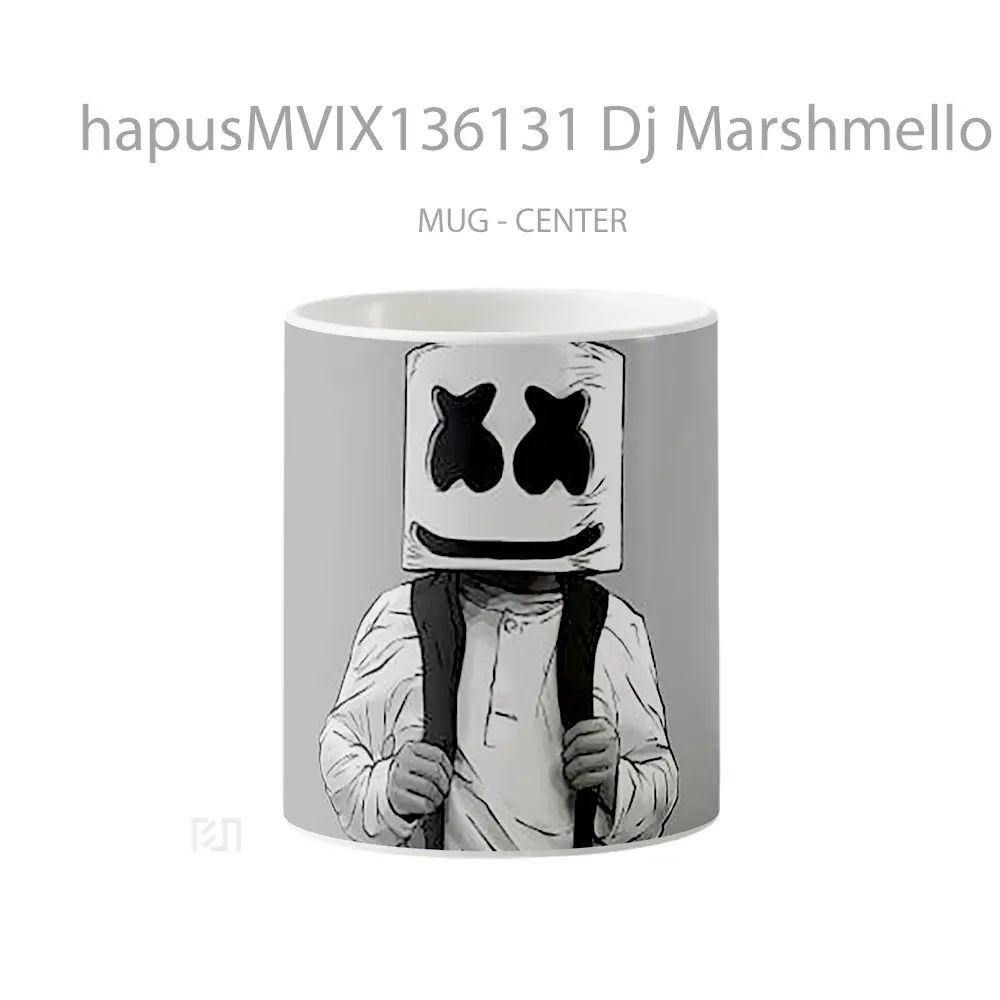 Mug Dj Marshmello 2D Illustration Gelas Seni Modern