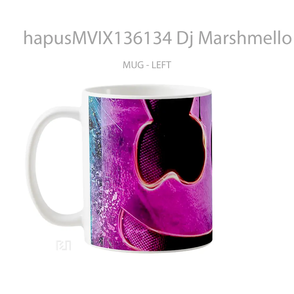 Mug Dj Marshmello Neon Lights And Paint Gelas Keramik Unik - All-side / Desain
