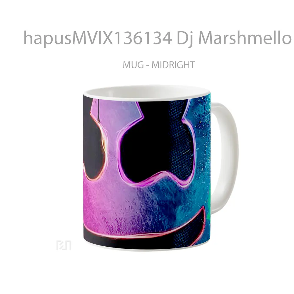 Mug Dj Marshmello Neon Lights And Paint Gelas Keramik Unik - All-side / Desain