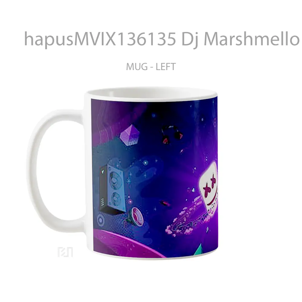 Mug Dj Marshmello Art Illustration Gelas Seni Modern - All-side / Desain