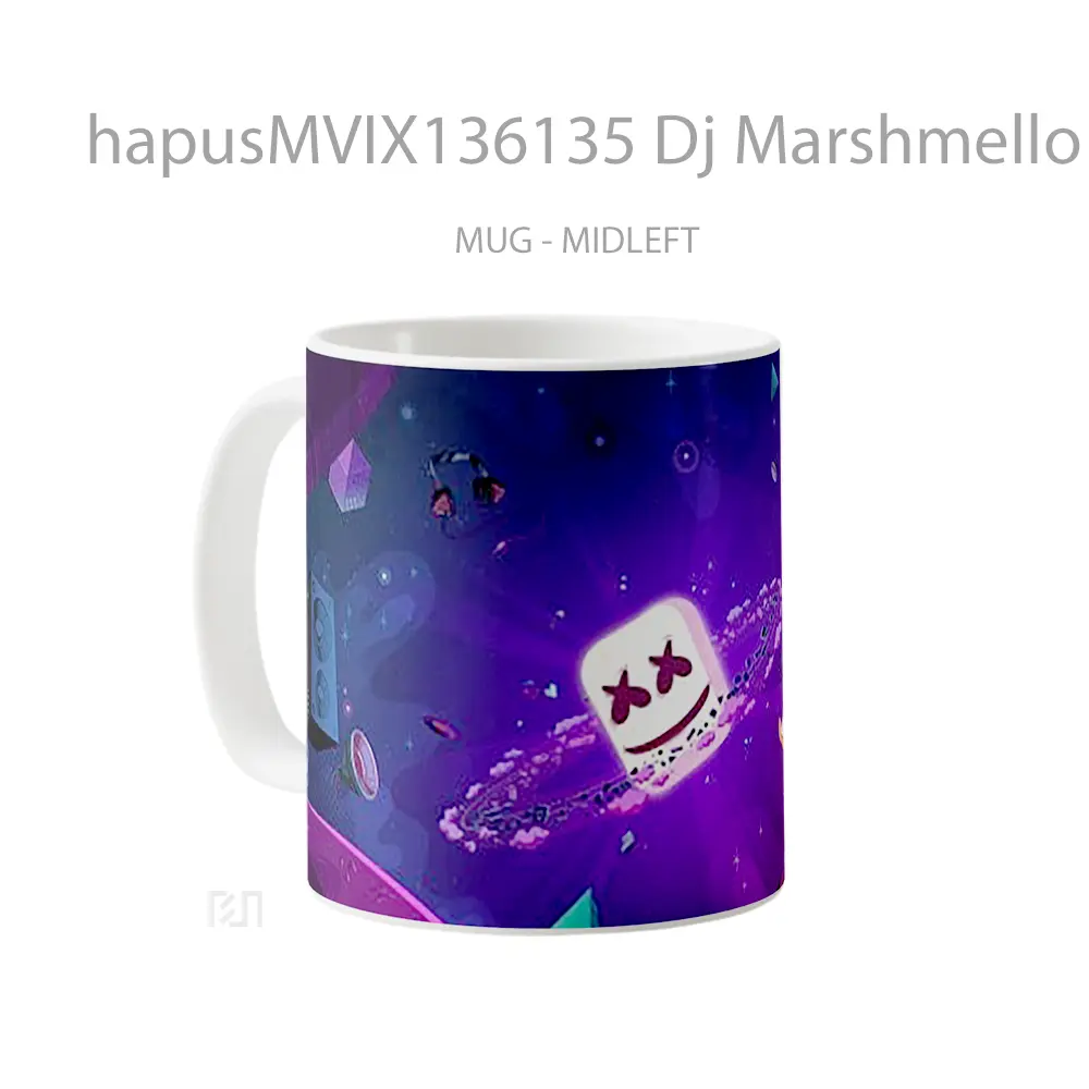 Mug Dj Marshmello Art Illustration Gelas Seni Modern - All-side / Desain