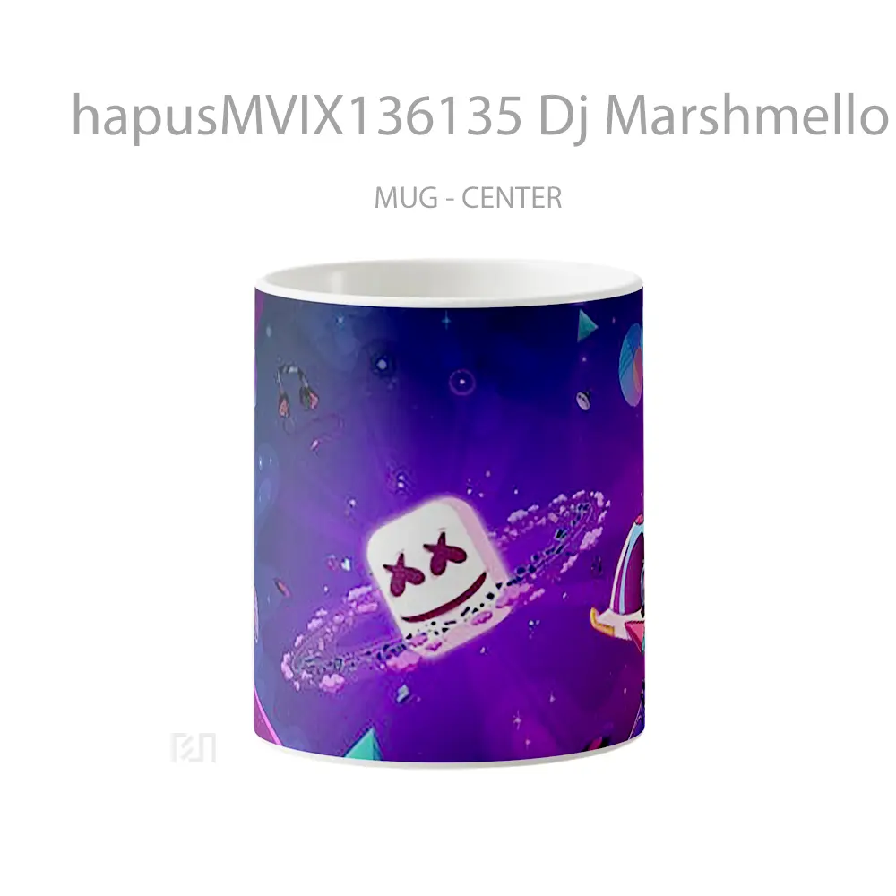 Mug Dj Marshmello Art Illustration Gelas Seni Modern