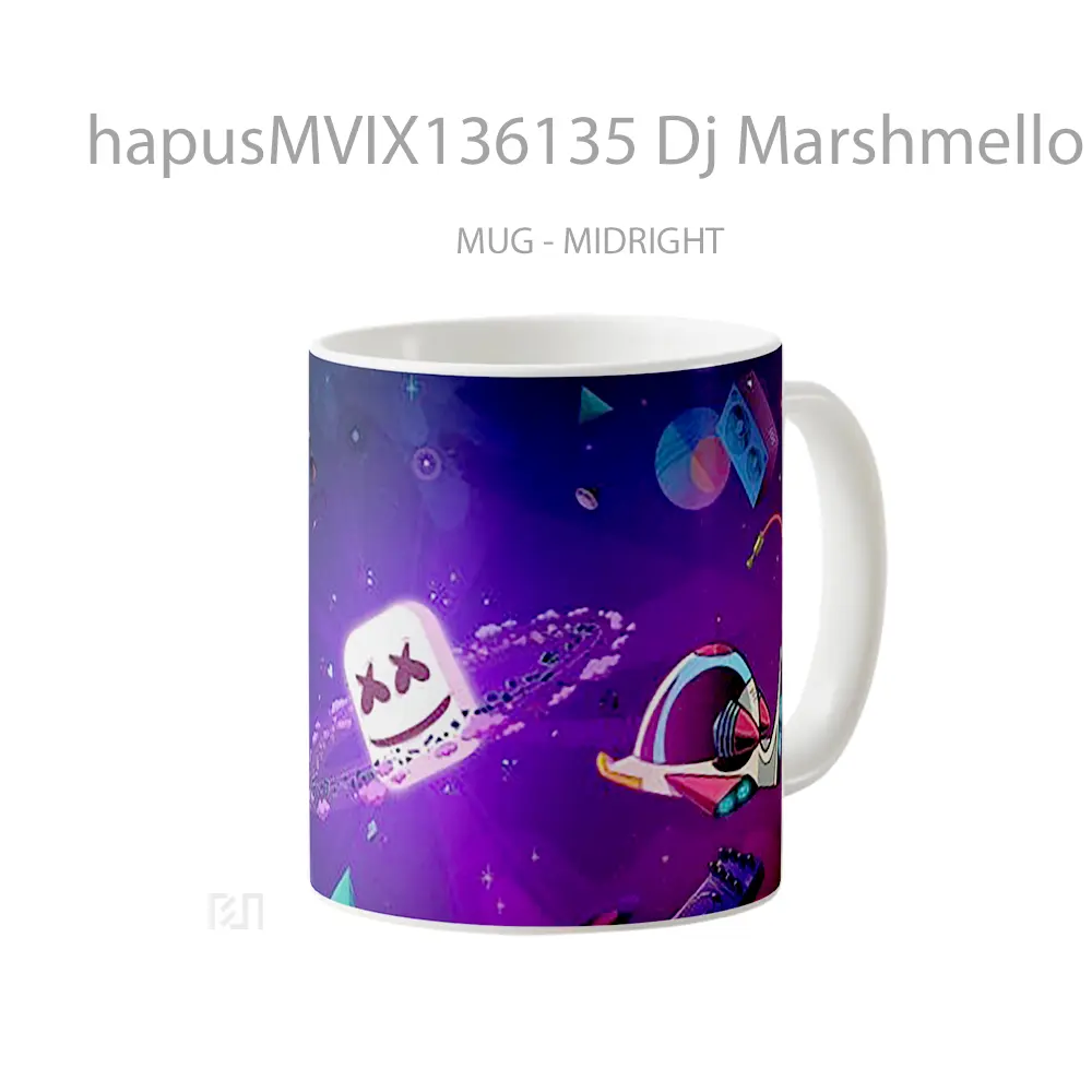 Mug Dj Marshmello Art Illustration Gelas Seni Modern - All-side / Desain