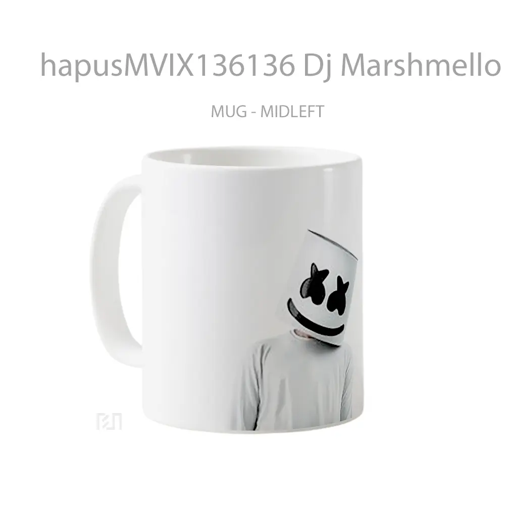 Mug Dj Marshmello White Background Gelas Keramik Unik - All-side / Desain