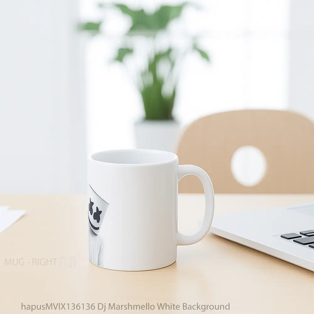 Mug Dj Marshmello White Background Gelas Keramik Unik - All-side / Desain