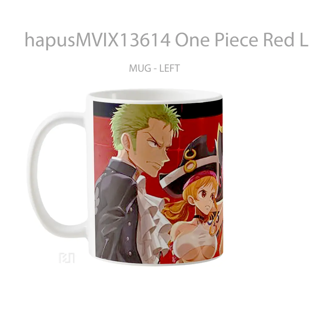Mug One Piece Red Luffy Zoro Nami Cangkir Anime - All-side / Desain