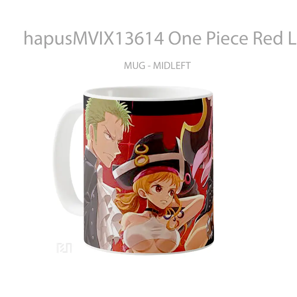 Mug One Piece Red Luffy Zoro Nami Cangkir Anime - All-side / Desain