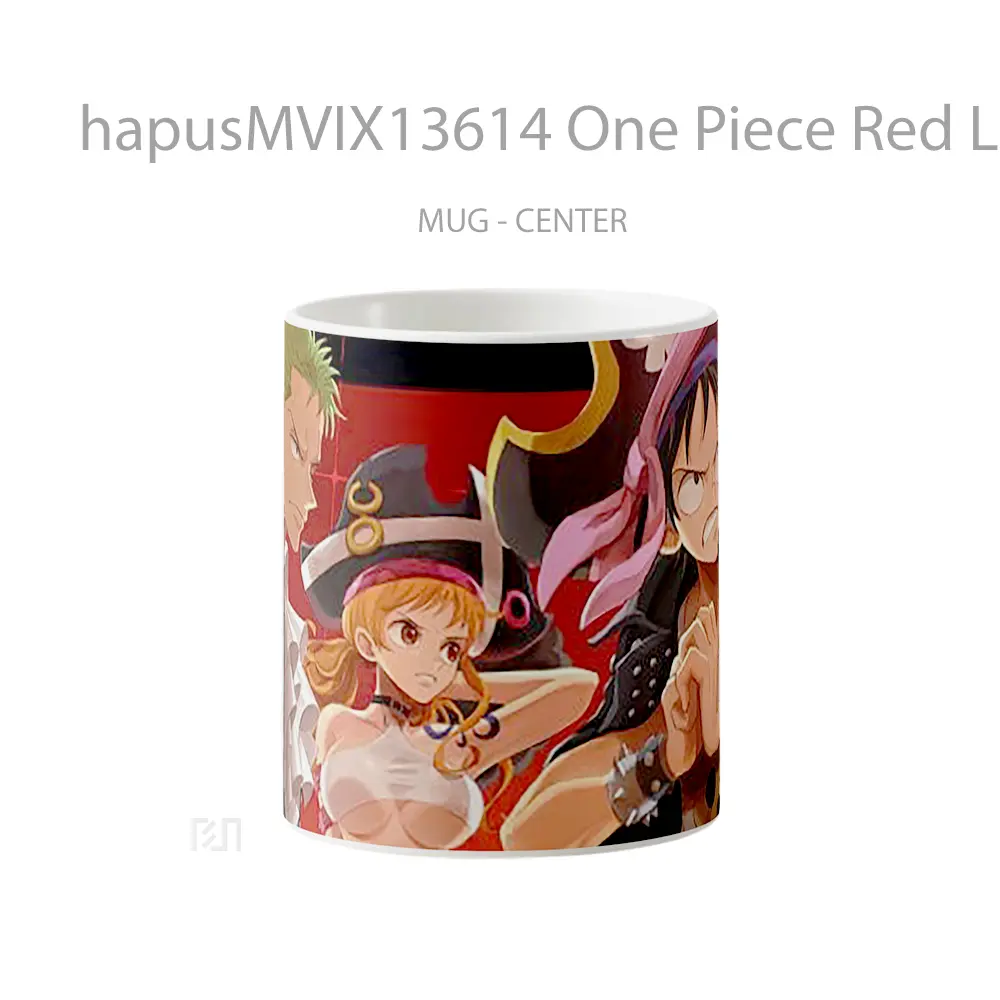 Mug One Piece Red Luffy Zoro Nami Cangkir Anime