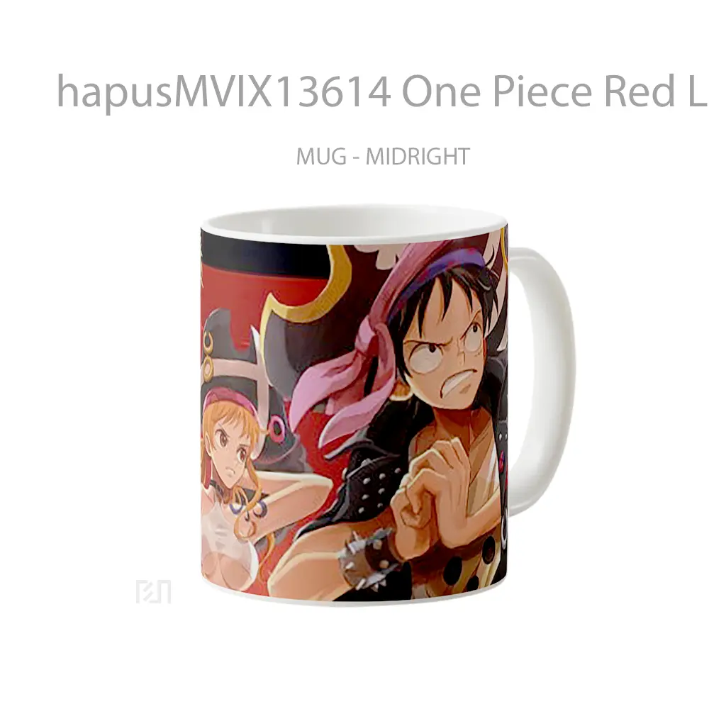 Mug One Piece Red Luffy Zoro Nami Cangkir Anime - All-side / Desain