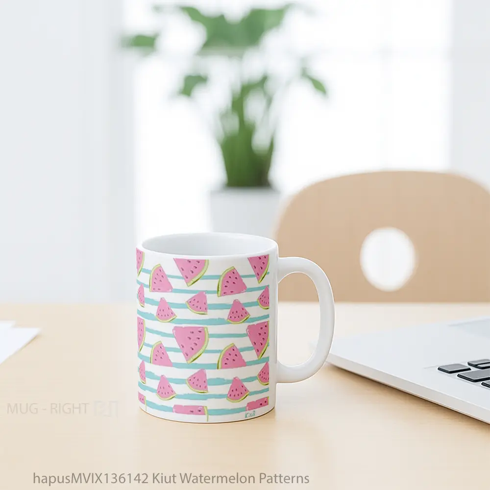 Mug Kiut Watermelon Patterns Gelas Keramik Unik - All-side / Desain